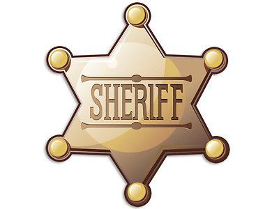 4x4 in Sheriff Badge Shaped Sticker  decal fun funny police kids cute