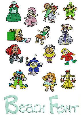 Pretty Dolls Machine Embroidery Designs Font Brother Janome Formats CD
