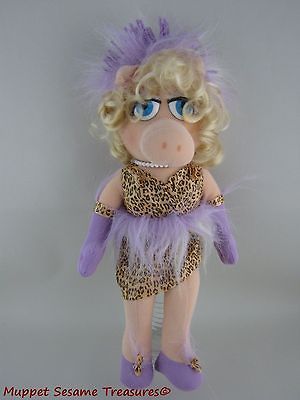 Toy Biz MISS PIGGY PLUSH STUFFED Wild Lady Leopard Skin Feathers 14