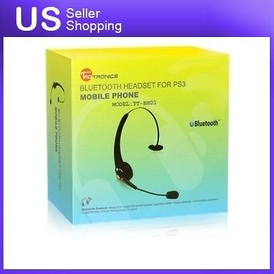 Over the Head Boom Mic Bluetooth Wireless Headset PS3 & Cell Phones