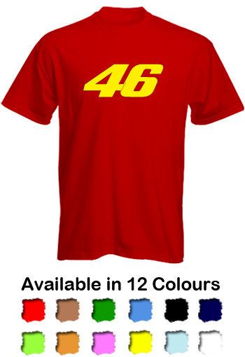 Racing 46 Valentino Rossi Mens T Shirt   FREE P&P   12 Colours   ALL