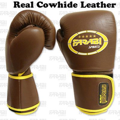 Cowhide Leather Sparring Boxing Gloves Boxing Mitts Real Leather