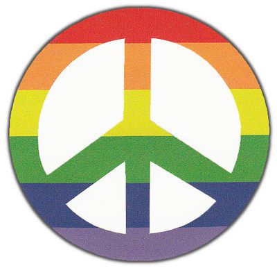 Bumper Stickers Rainbow Color Peace Sign Hippy Support Peace Anti War