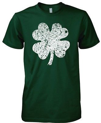 Four Leaf Clover V Neck Ringer T Shirt Irish Pride St Patricks Day