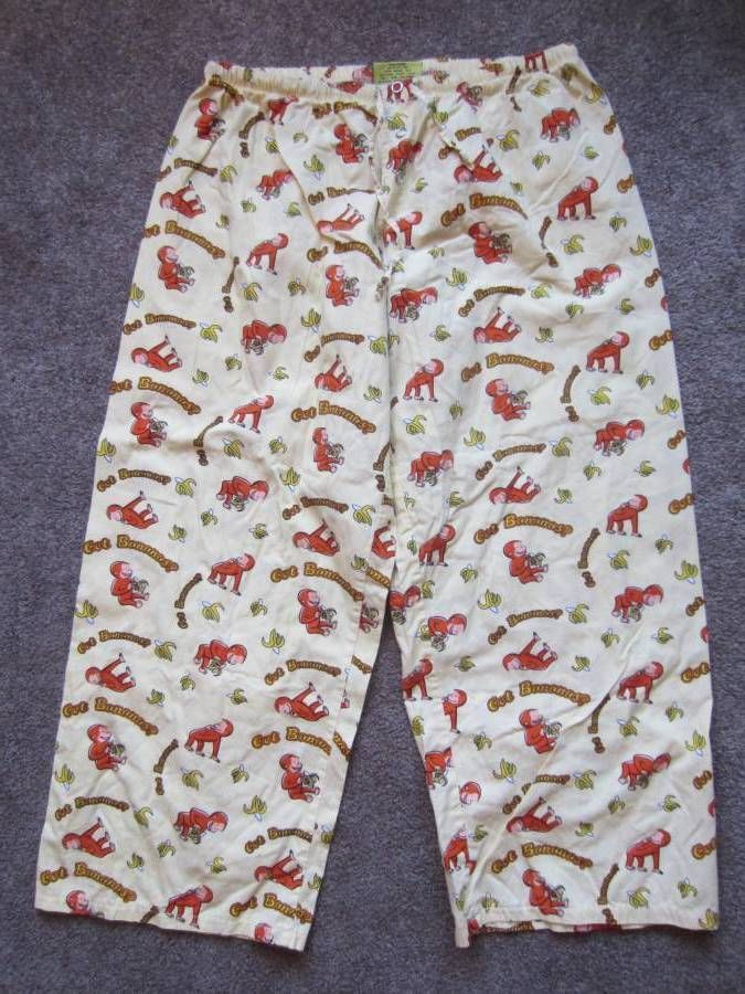 Curious George Cotton Pajama Pants Sz. Small Monkeys Lounge Pants
