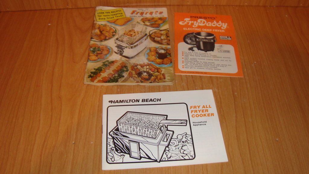 Vintage Hamilton Beach   Fry Daddy and Fryryte Deep fryer pamphlets