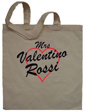 Mrs Valentino Rossi Tote Bag Shopper   Can Print Any Name or Words