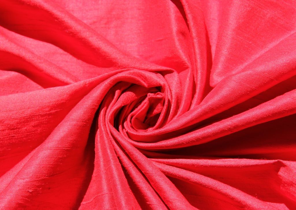 Red 100% Dupioni Silk Fabric 54 wide Wholesale Lot Roll Bolt 31 YARDS