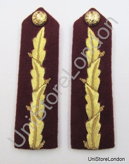 Gorget Collar Patch Maroon Gold Leaf L 4 3/4  General Officers R852
