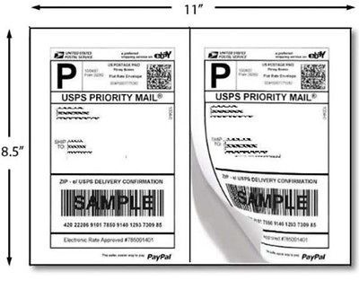 200 Shipping Labels Half Sheet 5.5 x 8.5  (Fast Priority