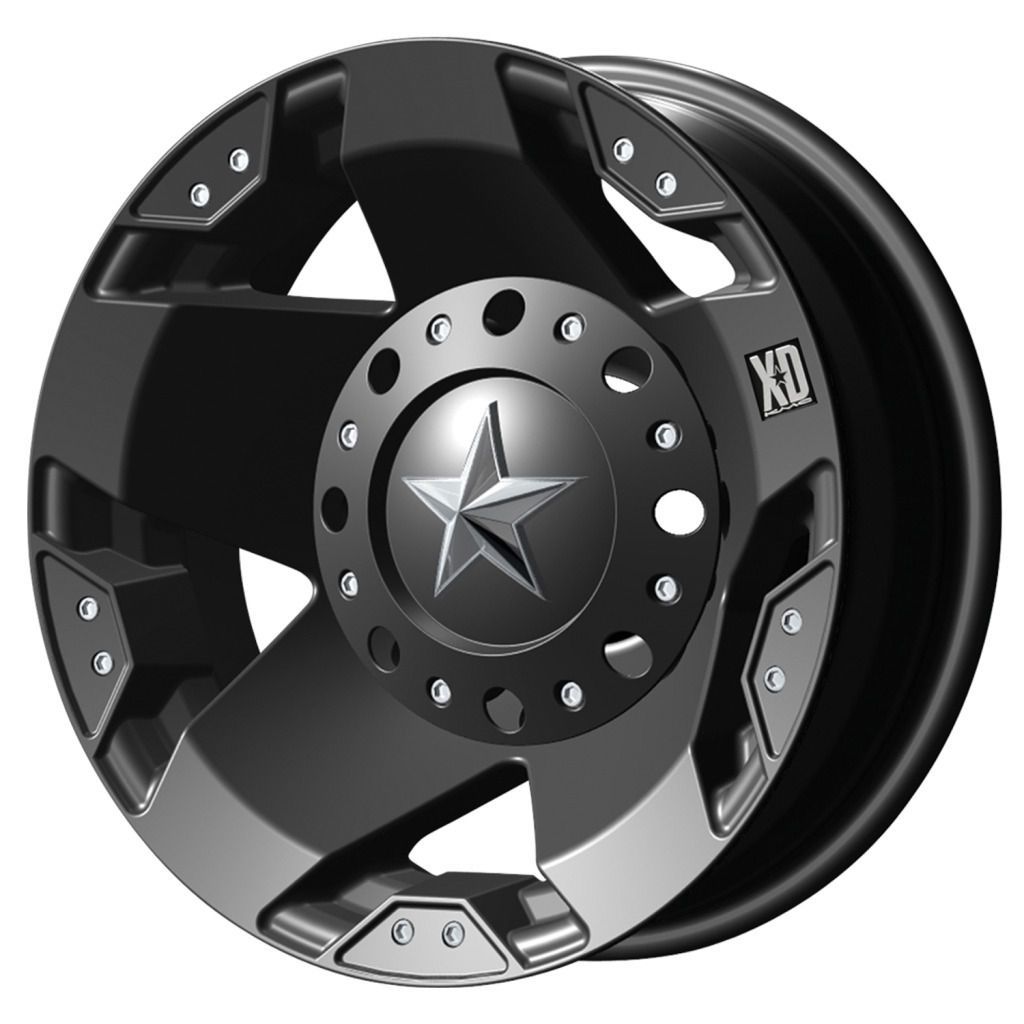 17X6 XD Rockstar Dually Matte Black Wheels FRONT/REAR SET 8X200 05 12