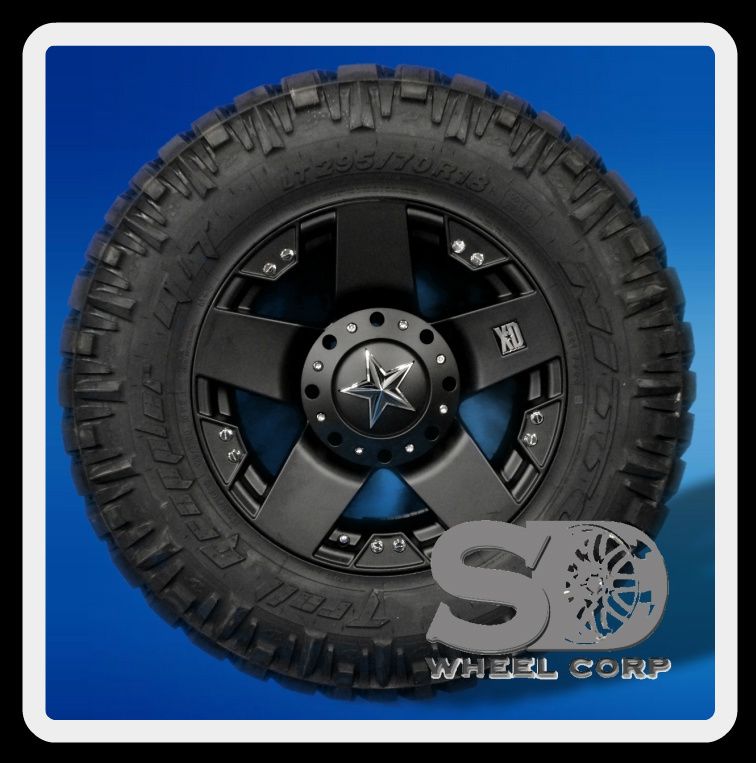 18 Wheels Rims XD Rockstar Matte Black with 295 70 18 Nitto Trail