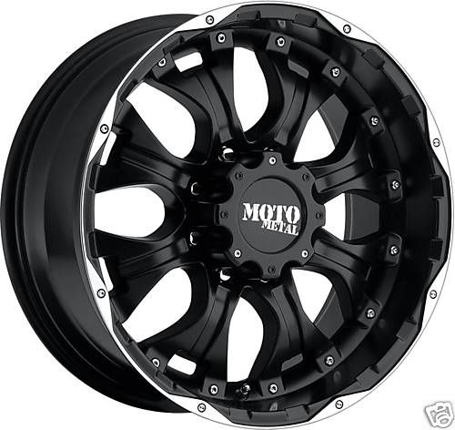 18 Black Moto Metal Wheels Rim 8x6 5 12mm Chevy Dodge